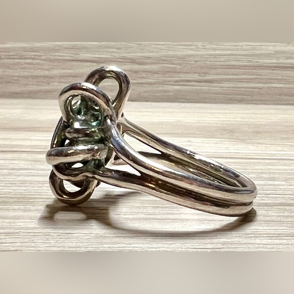 Vintage Handmade Sterling Silver Designer RD Knotted Weave Band Ring, Size 12 - Picture 3 of 12